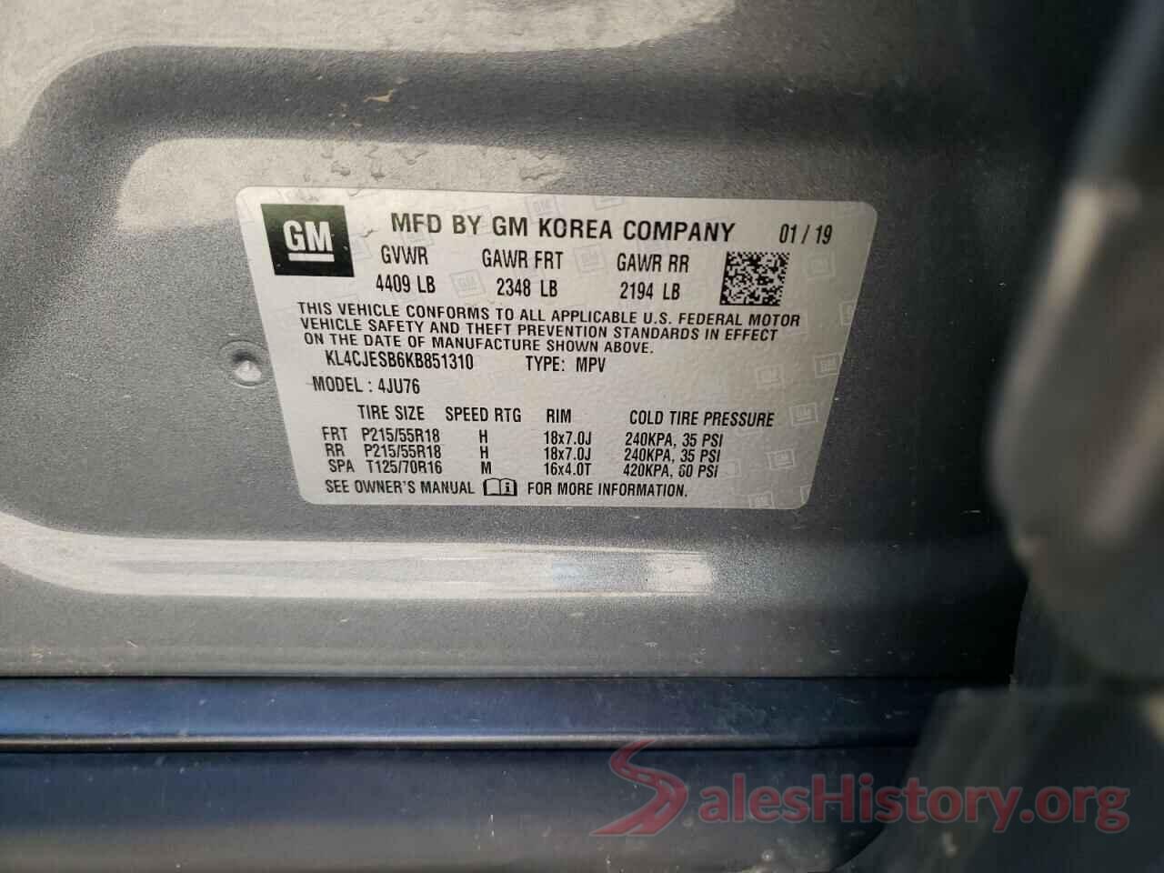 KL4CJESB6KB851310 2019 BUICK ENCORE