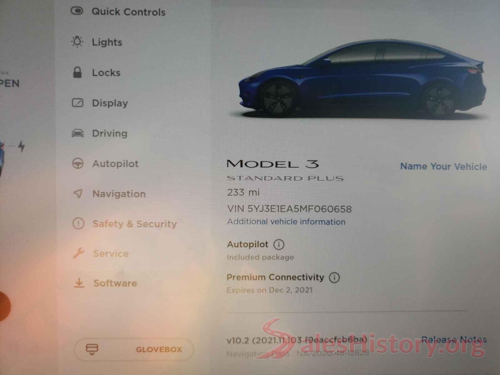 5YJ3E1EA5MF060658 2021 TESLA MODEL 3