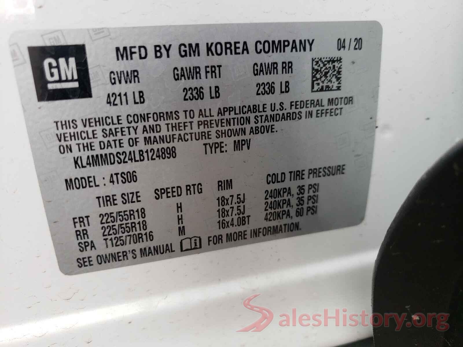 KL4MMDS24LB124898 2020 BUICK ENCORE