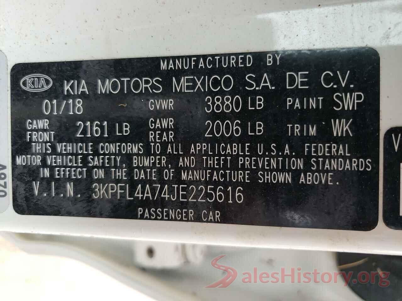 3KPFL4A74JE225616 2018 KIA FORTE