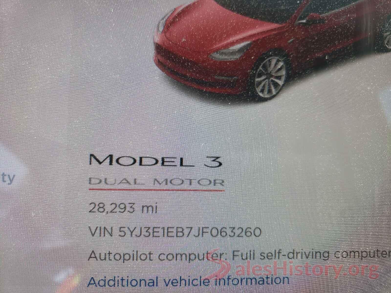 5YJ3E1EB7JF063260 2018 TESLA MODEL 3