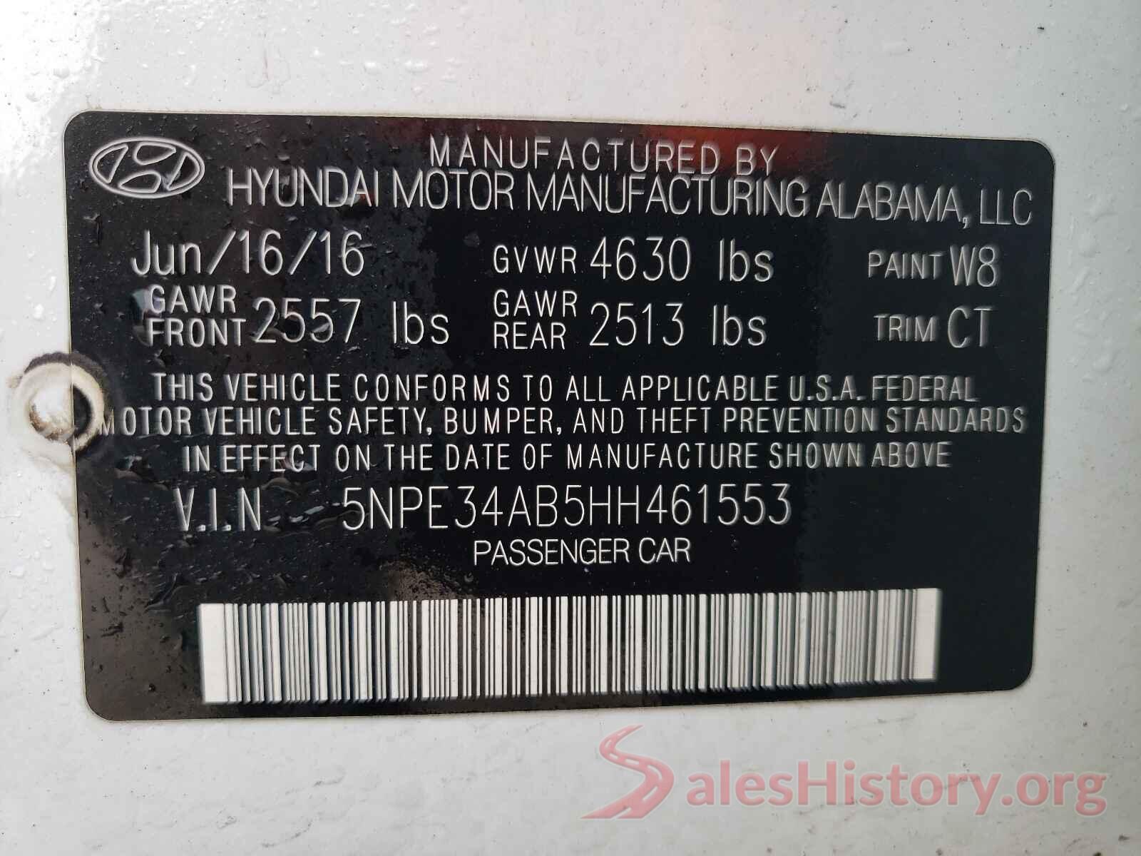 5NPE34AB5HH461553 2017 HYUNDAI SONATA