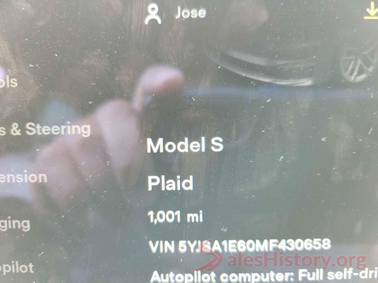 5YJSA1E60MF430658 2021 TESLA MODEL S