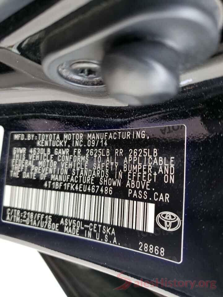 4T1BF1FK4EU467486 2014 TOYOTA CAMRY