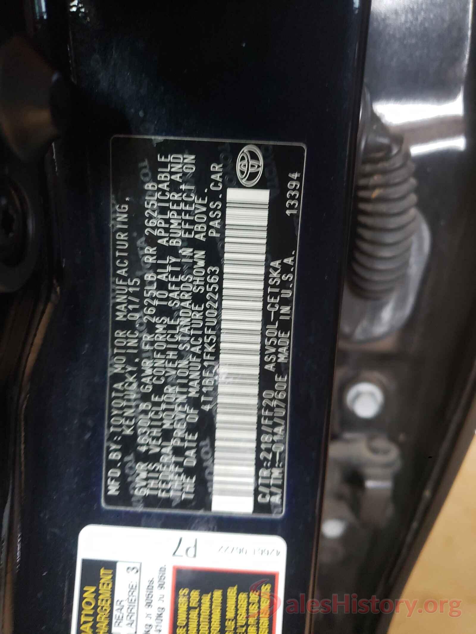 4T1BF1FK5FU022563 2015 TOYOTA CAMRY