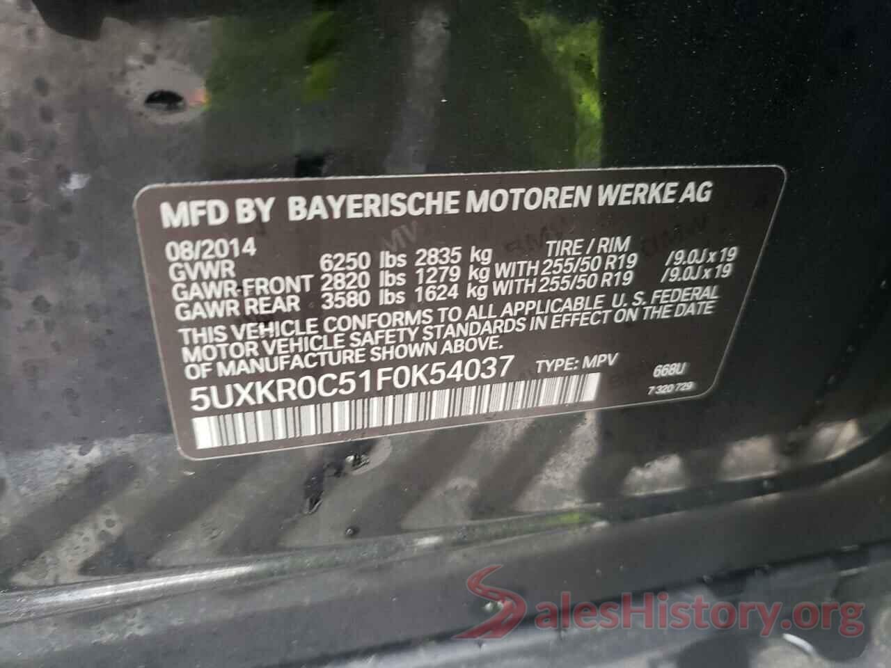 5UXKR0C51F0K54037 2015 BMW X5