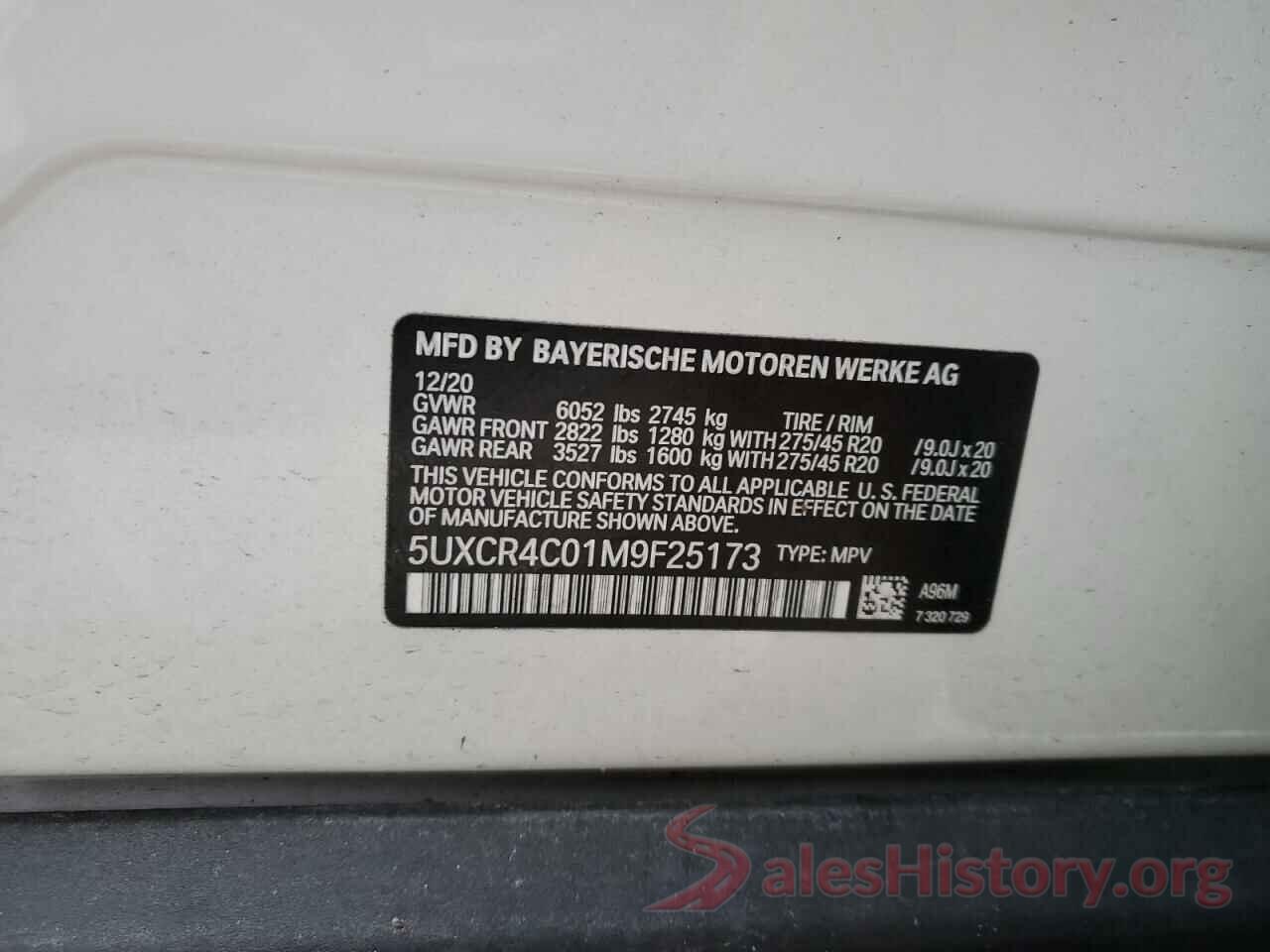 5UXCR4C01M9F25173 2021 BMW X5