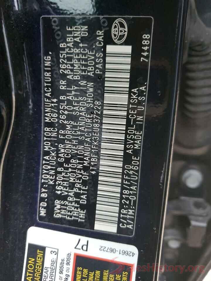 4T1BF1FK3EU837228 2014 TOYOTA CAMRY