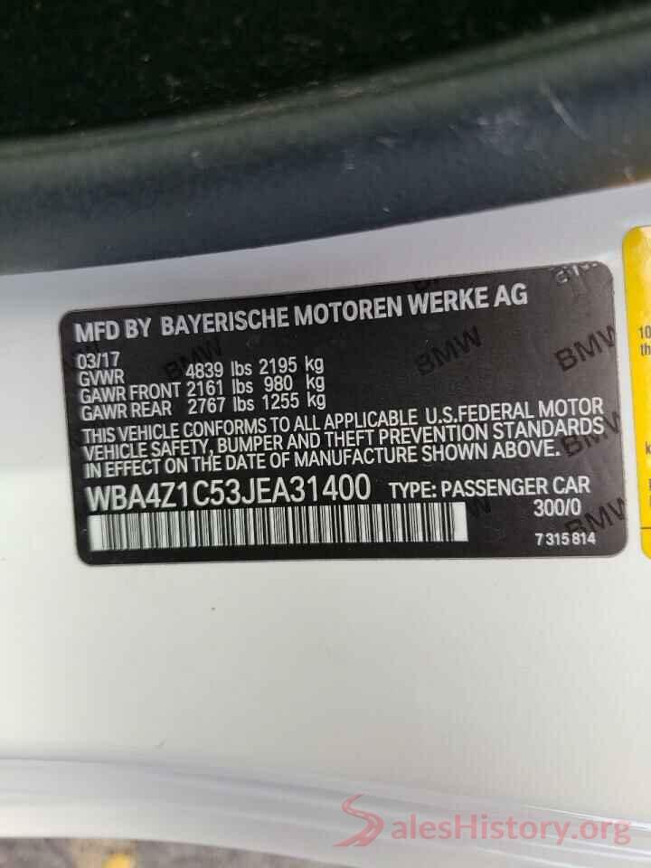 WBA4Z1C53JEA31400 2018 BMW 4 SERIES