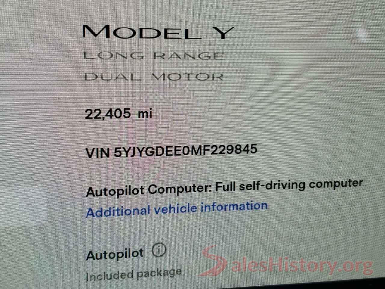 5YJYGDEE0MF229845 2021 TESLA MODEL Y