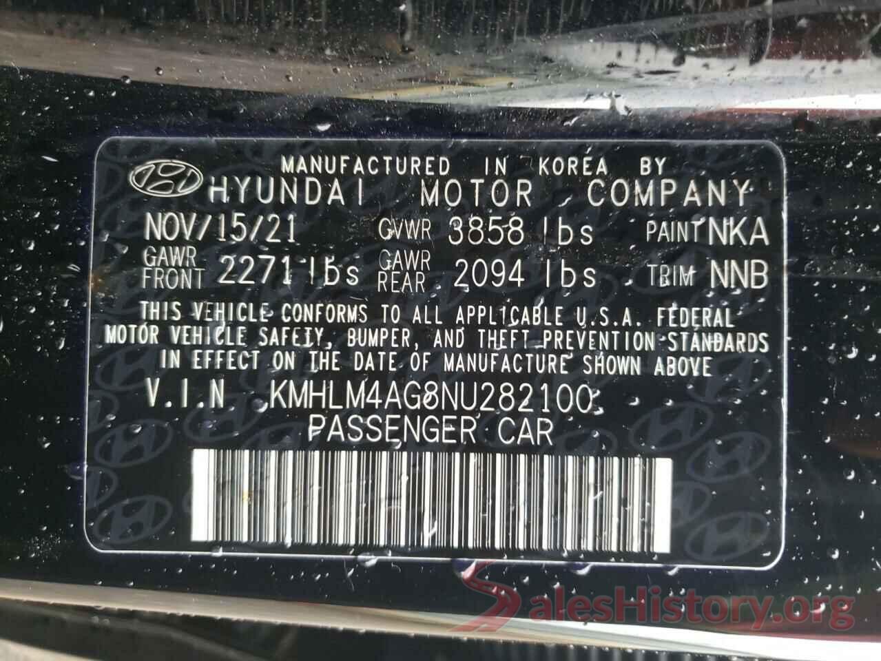 KMHLM4AG8NU282100 2022 HYUNDAI ELANTRA