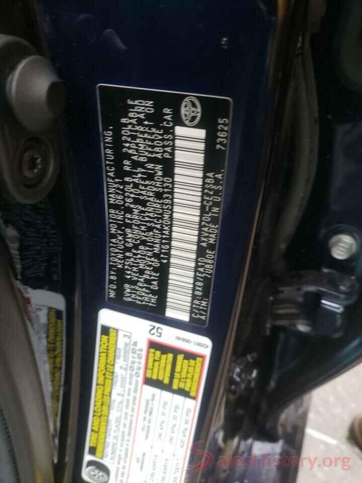 4T1G11AK0MU593130 2021 TOYOTA CAMRY