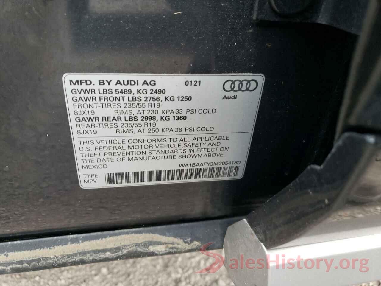 WA1BAAFY3M2054180 2021 AUDI Q5