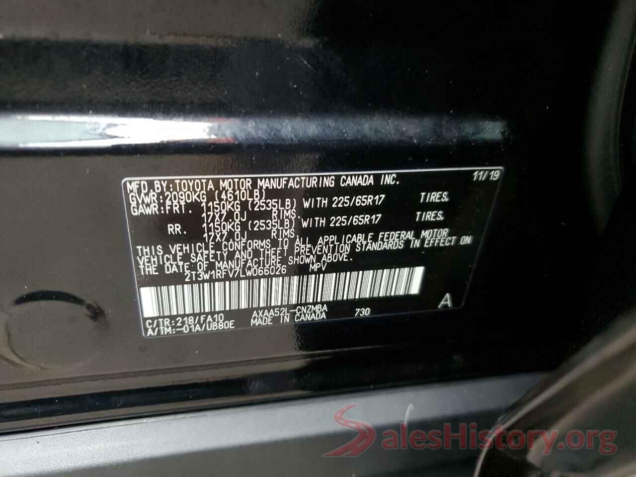 2T3W1RFV7LW066026 2020 TOYOTA RAV4