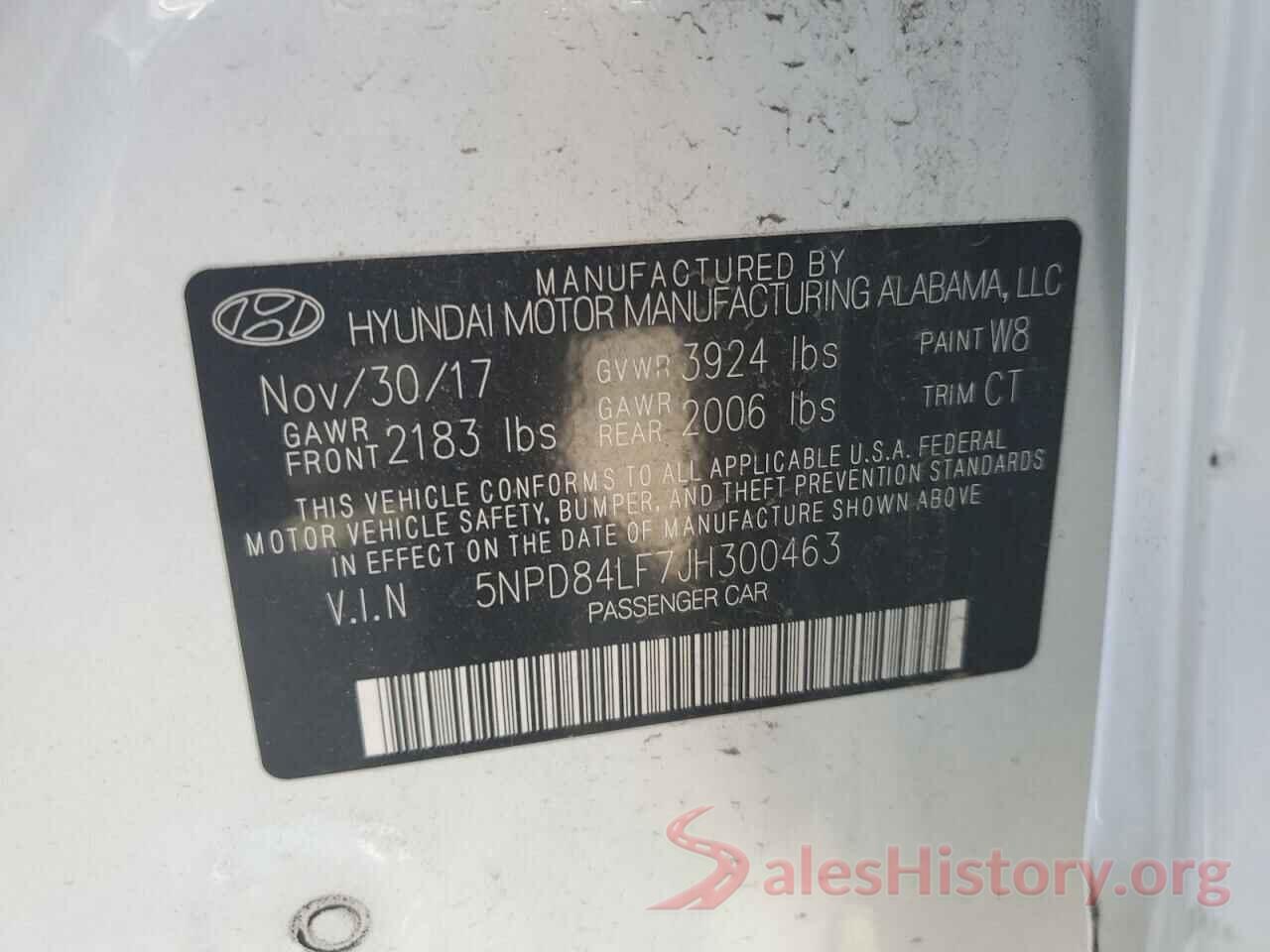 5NPD84LF7JH300463 2018 HYUNDAI ELANTRA