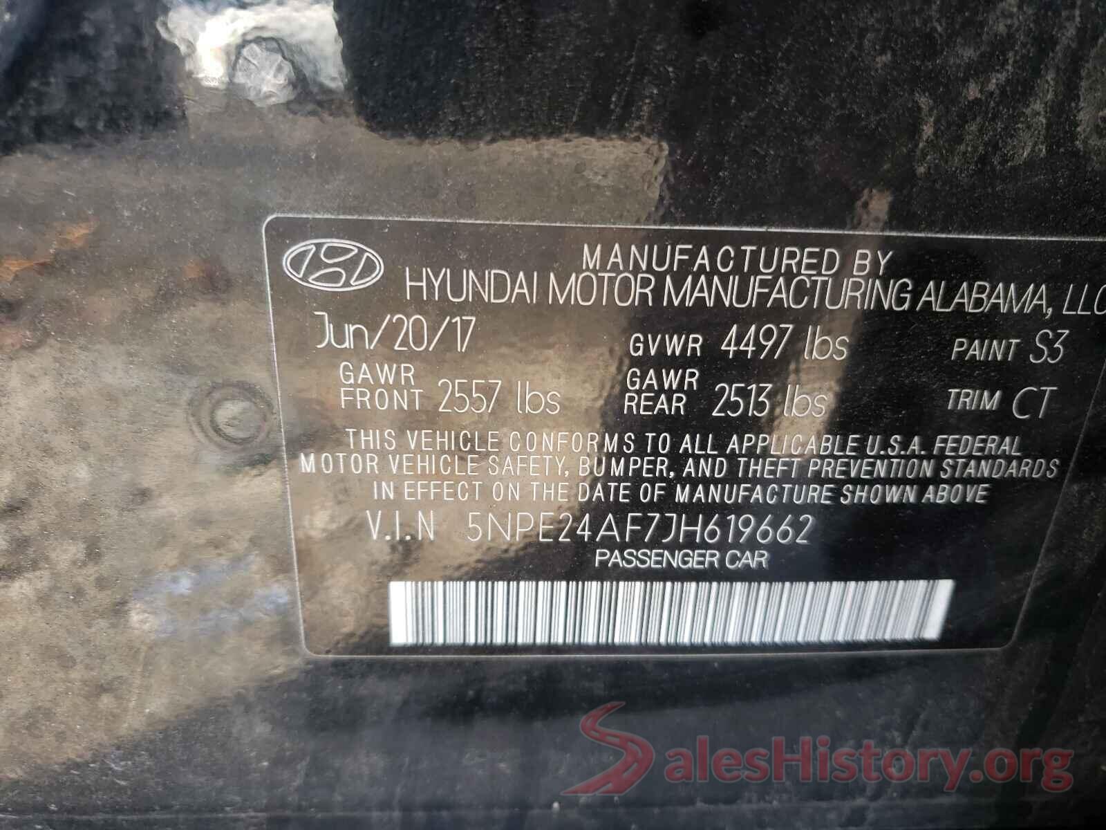 5NPE24AF7JH619662 2018 HYUNDAI SONATA