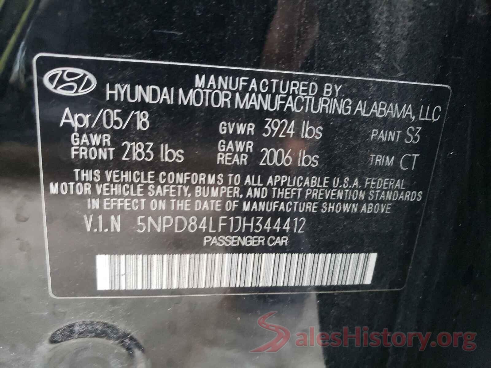 5NPD84LF1JH344412 2018 HYUNDAI ELANTRA