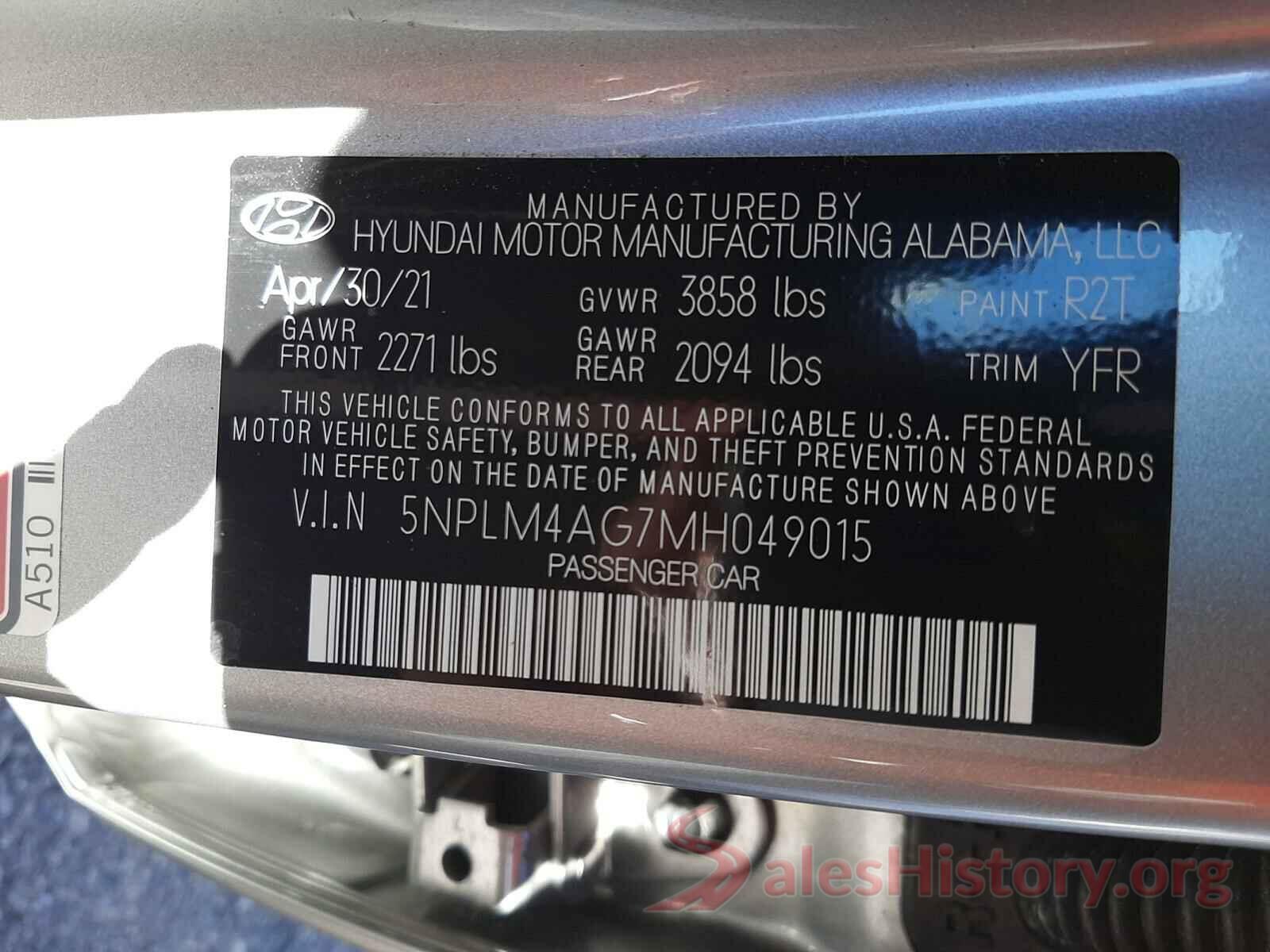 5NPLM4AG7MH049015 2021 HYUNDAI ELANTRA