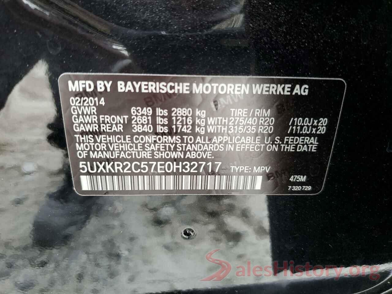 5UXKR2C57E0H32717 2014 BMW X5