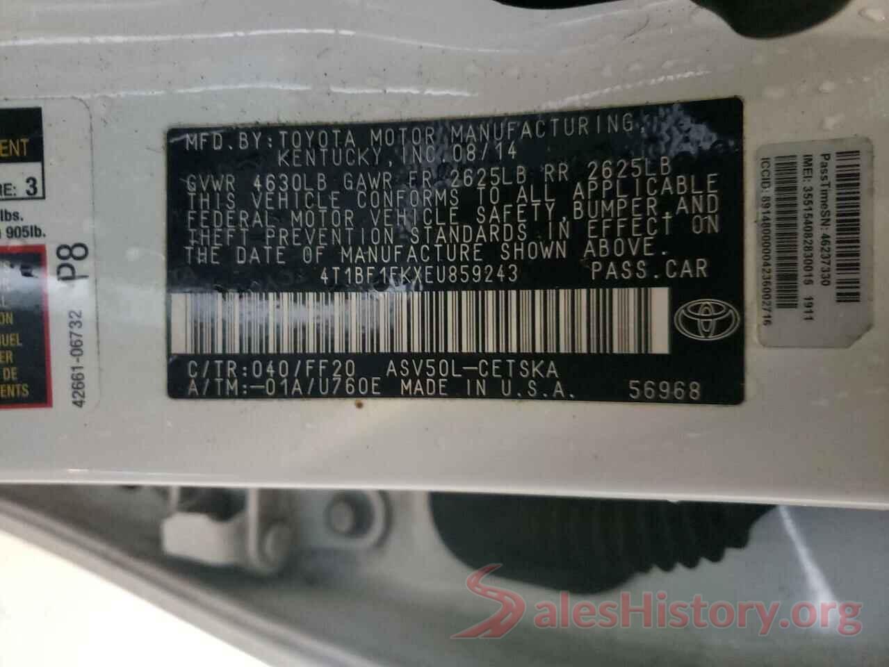 4T1BF1FKXEU859243 2014 TOYOTA CAMRY