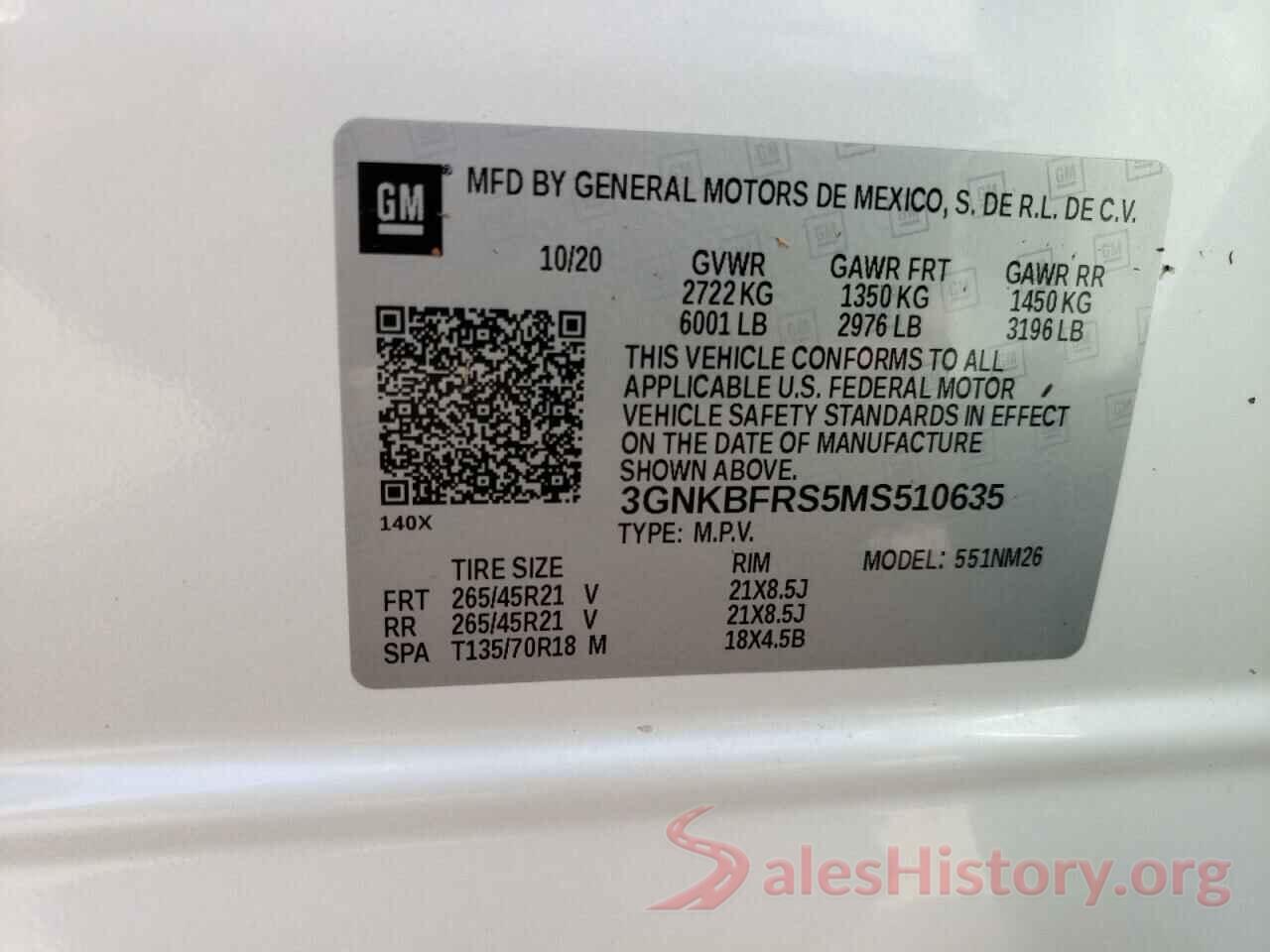 3GNKBFRS5MS510635 2021 CHEVROLET BLAZER