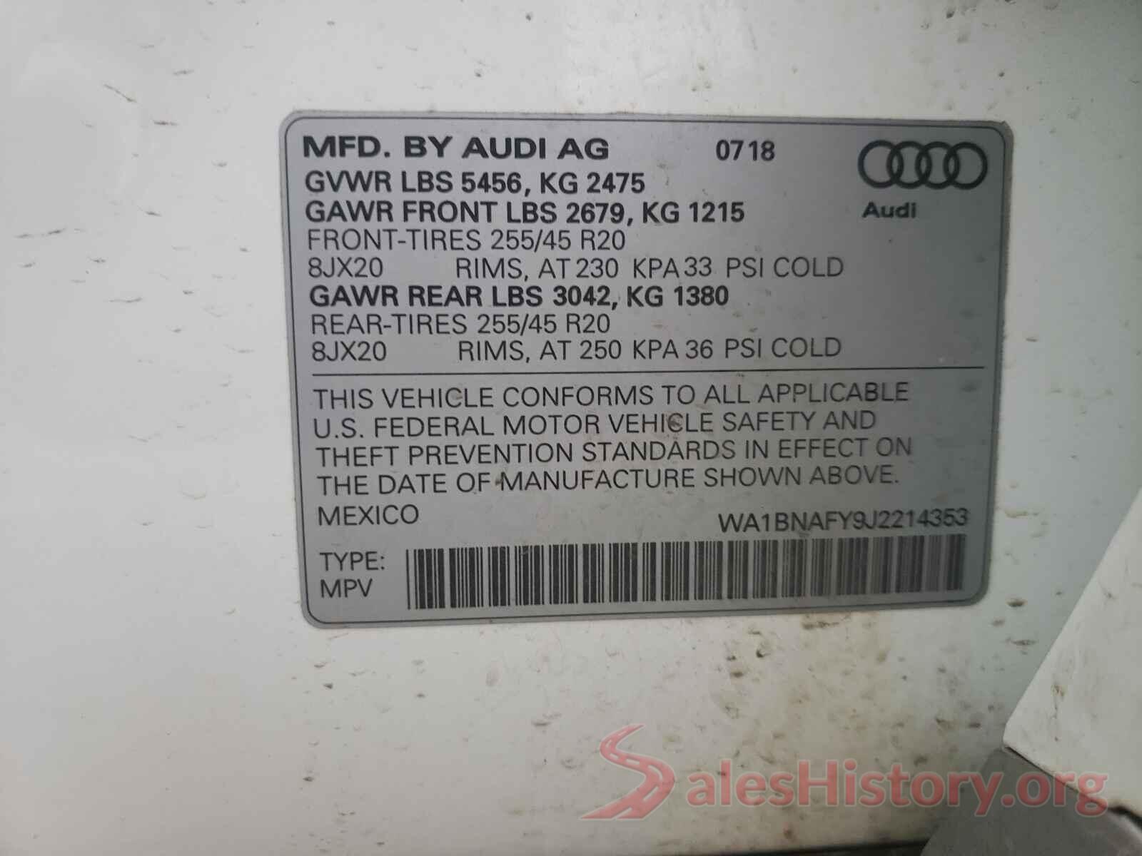 WA1BNAFY9J2214353 2018 AUDI Q5