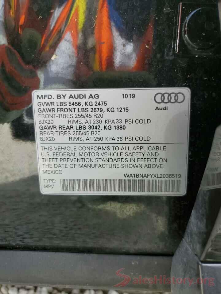 WA1BNAFYXL2036519 2020 AUDI Q5