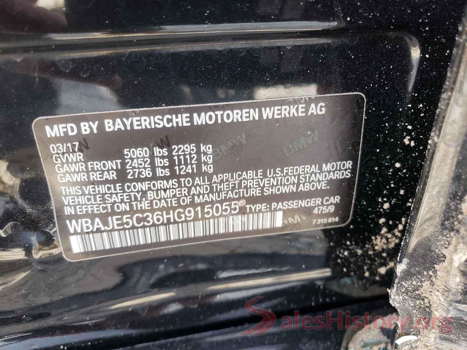 WBAJE5C36HG915055 2017 BMW 5 SERIES