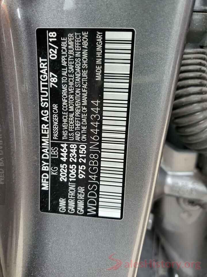 WDDSJ4GB8JN644344 2018 MERCEDES-BENZ CLA-CLASS