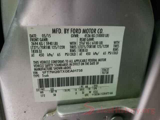 1FT7W2BTXGEA01735 2016 FORD F250