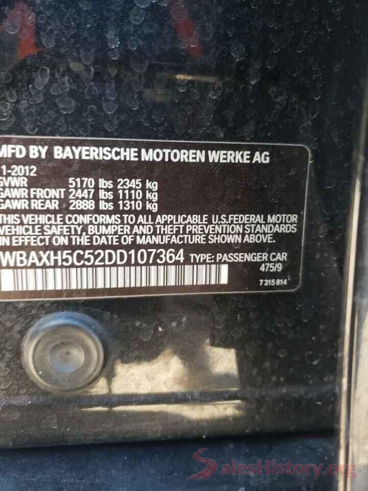 WBAXH5C52DD107364 2013 BMW 5 SERIES