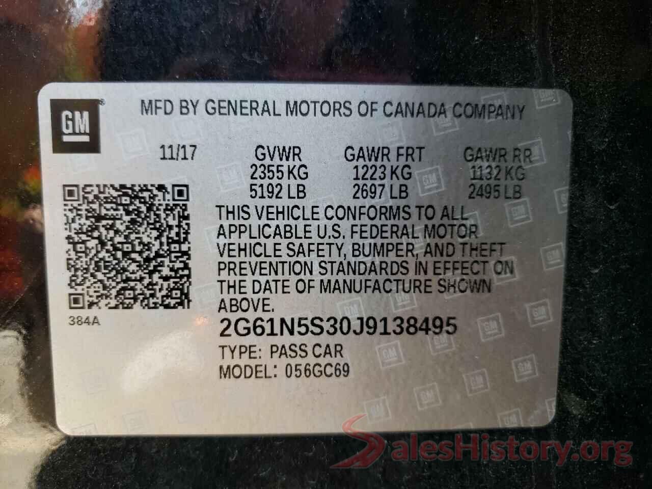 2G61N5S30J9138495 2018 CADILLAC XTS