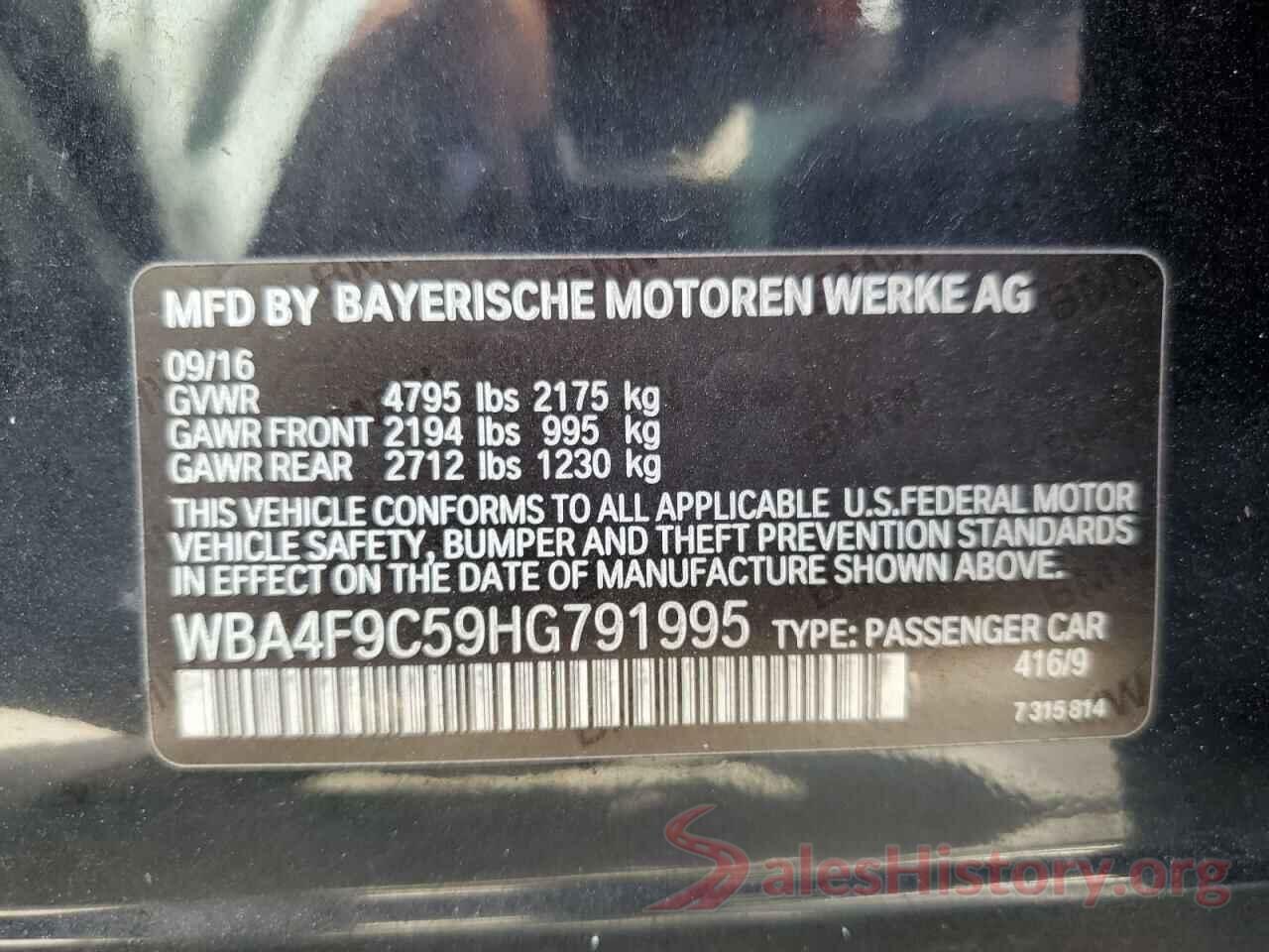 WBA4F9C59HG791995 2017 BMW 4 SERIES