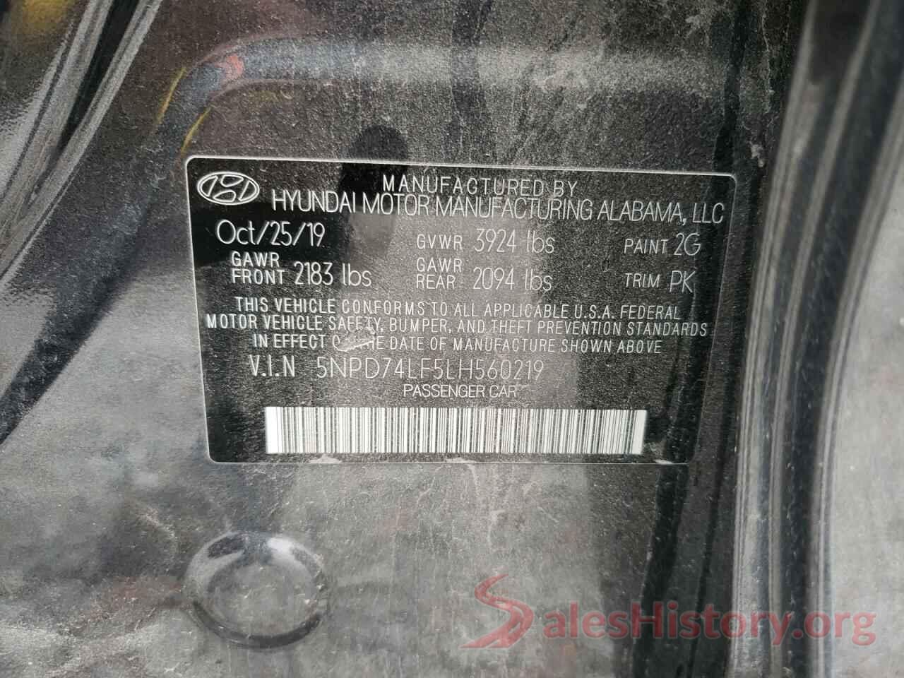 5NPD74LF5LH560219 2020 HYUNDAI ELANTRA