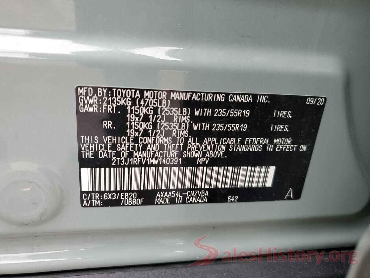 2T3J1RFV1MW140391 2021 TOYOTA RAV4