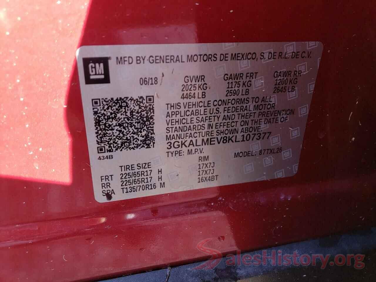 3GKALMEV8KL107377 2019 GMC TERRAIN