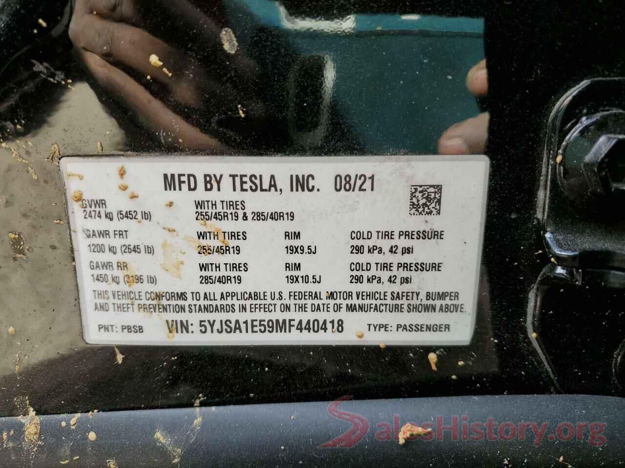 5YJSA1E59MF440418 2021 TESLA MODEL S