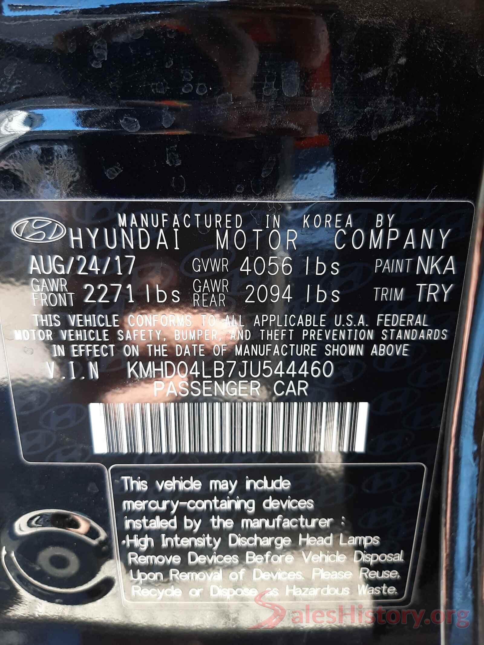 KMHD04LB7JU544460 2018 HYUNDAI ELANTRA