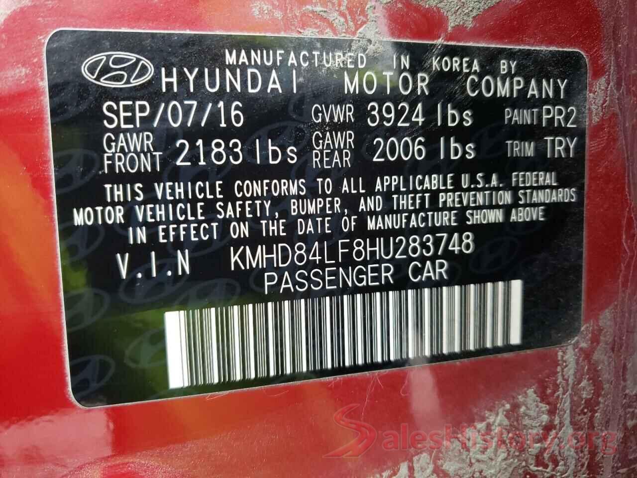 KMHD84LF8HU283748 2017 HYUNDAI ELANTRA