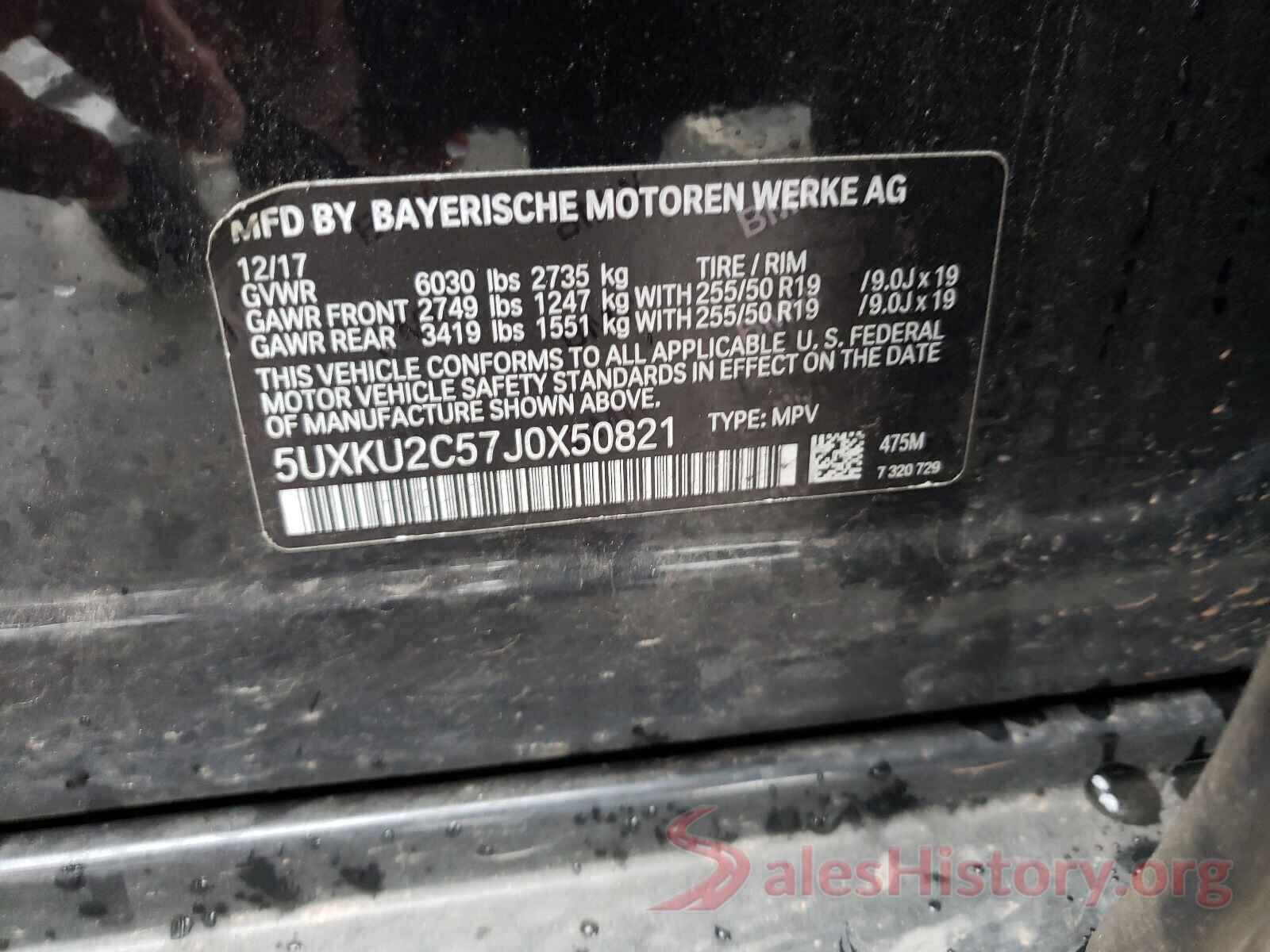 5UXKU2C57J0X50821 2018 BMW X6