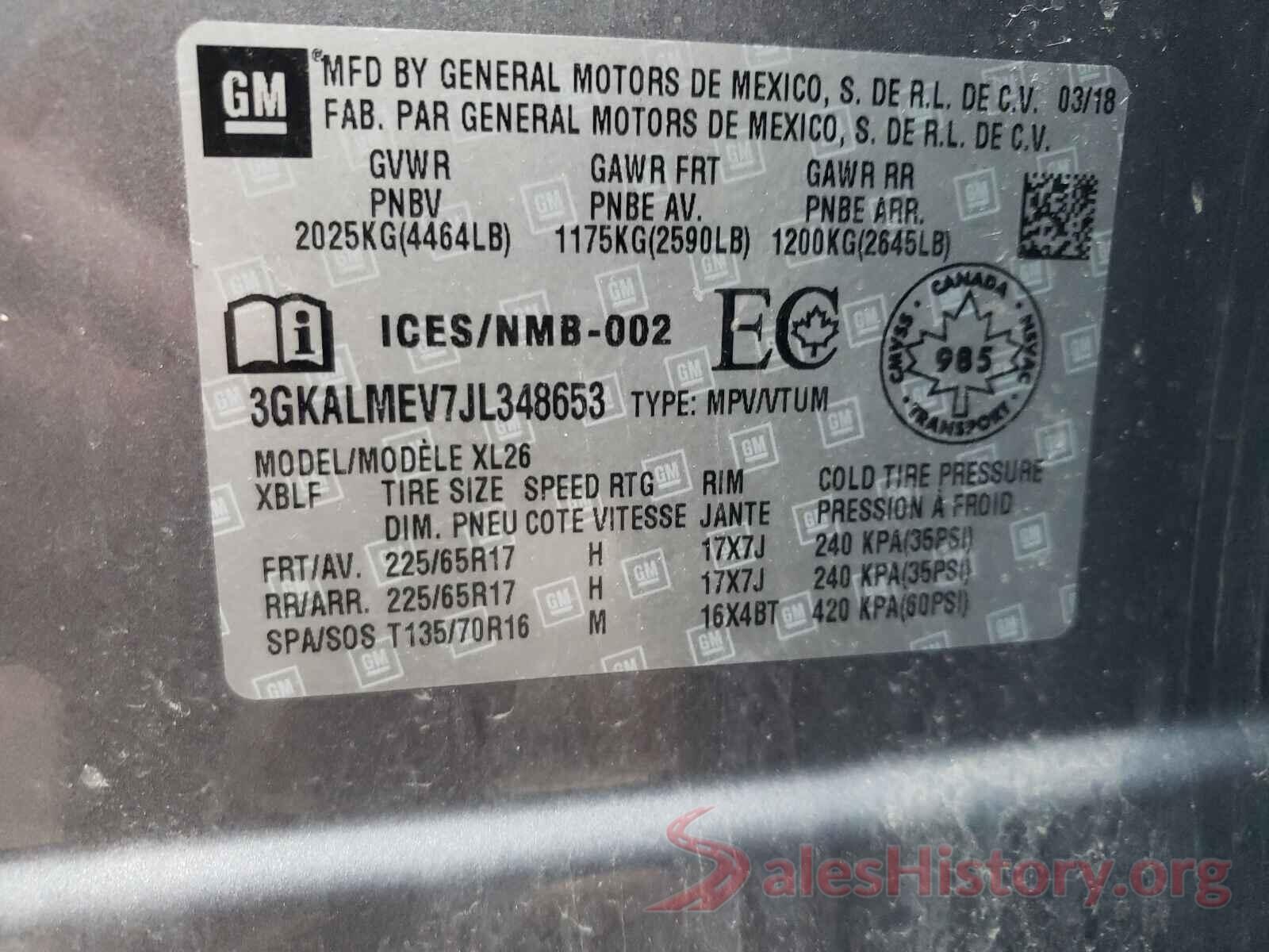 3GKALMEV7JL348653 2018 GMC TERRAIN