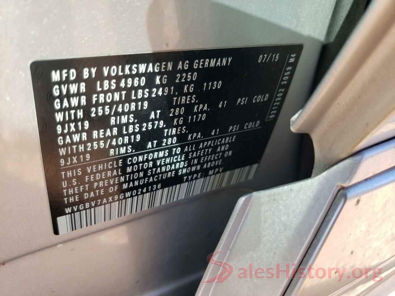 WVGBV7AX9GW024136 2016 VOLKSWAGEN TIGUAN