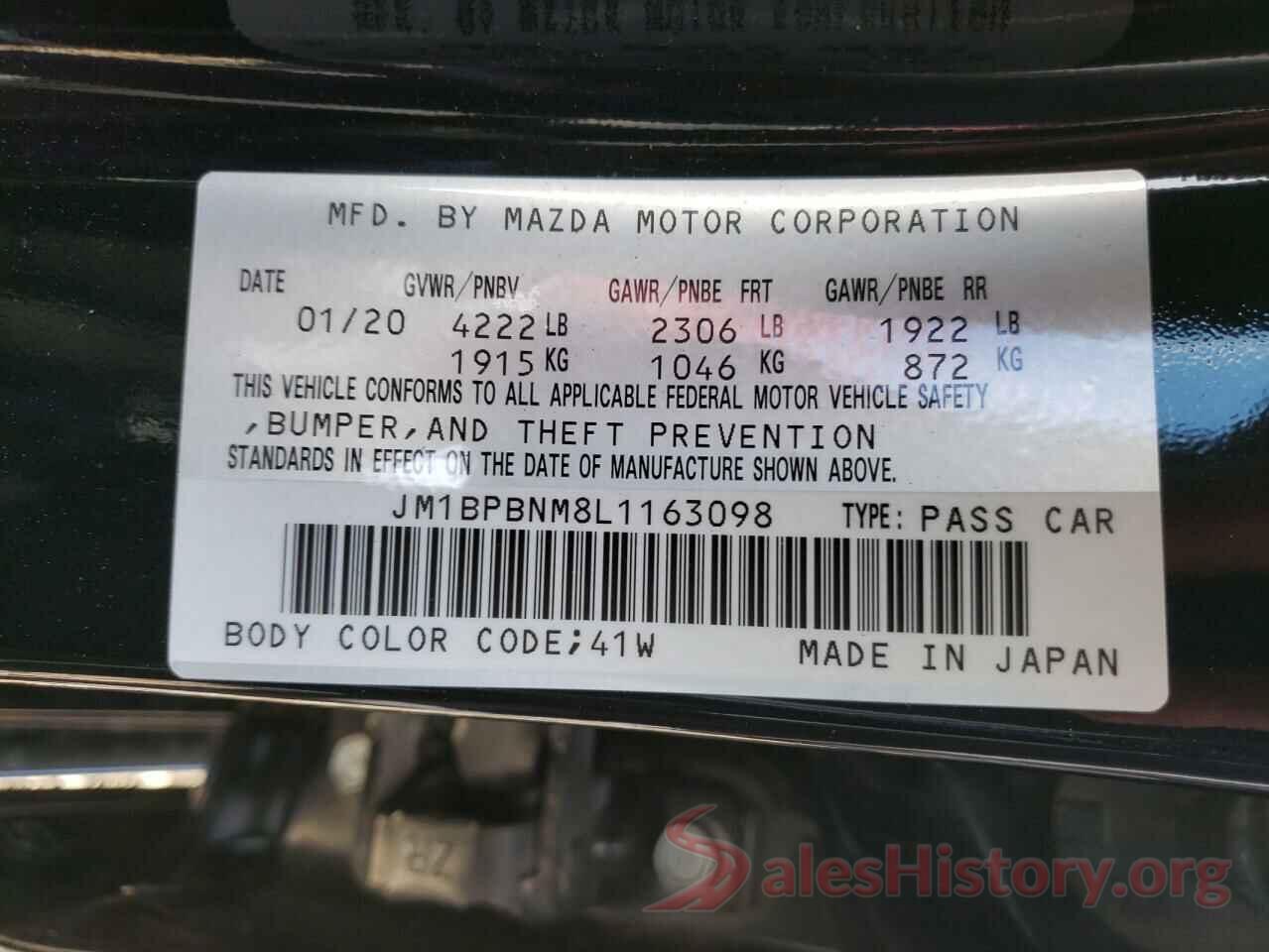 JM1BPBNM8L1163098 2020 MAZDA 3