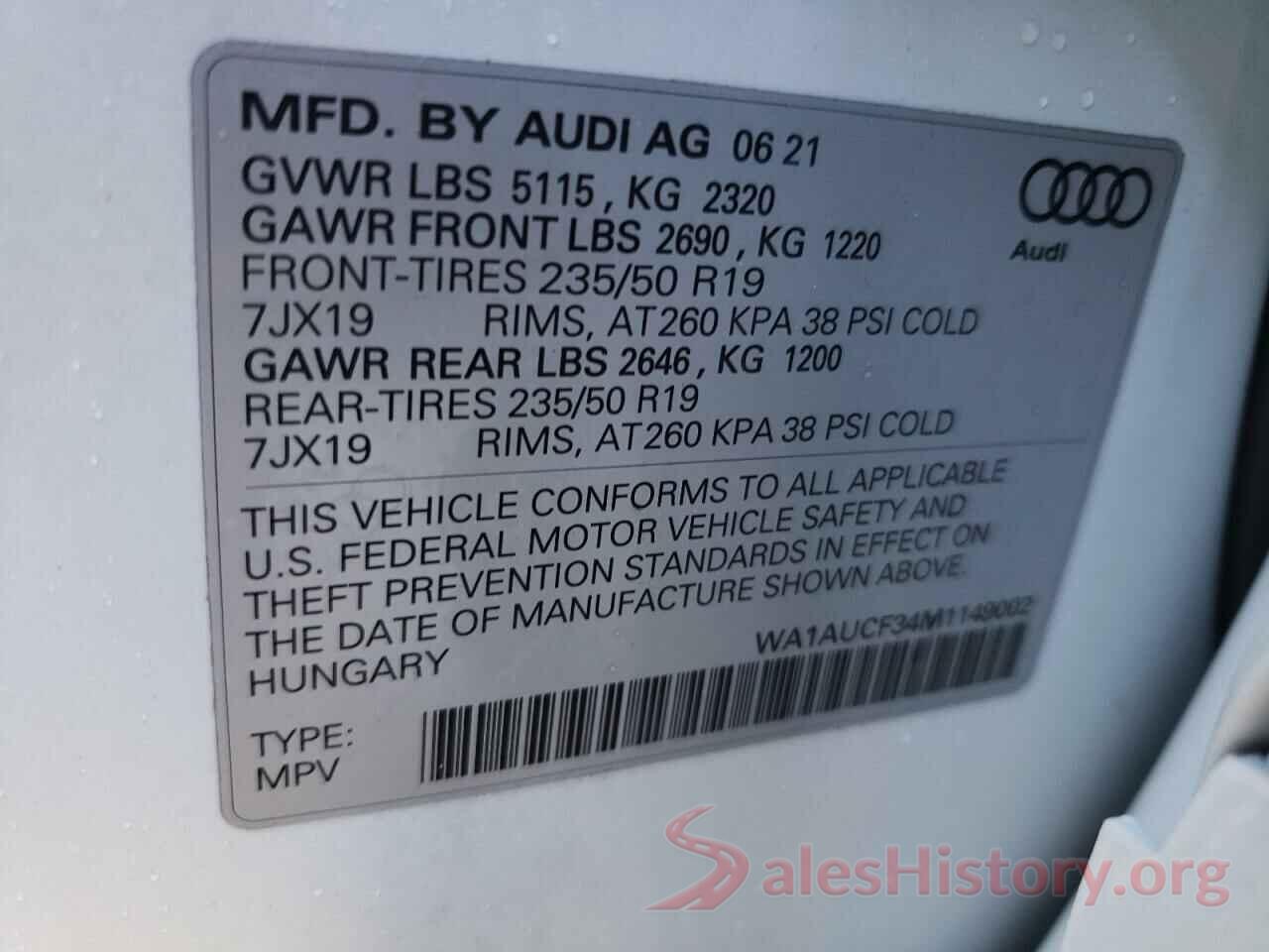 WA1AUCF34M1149002 2021 AUDI Q3