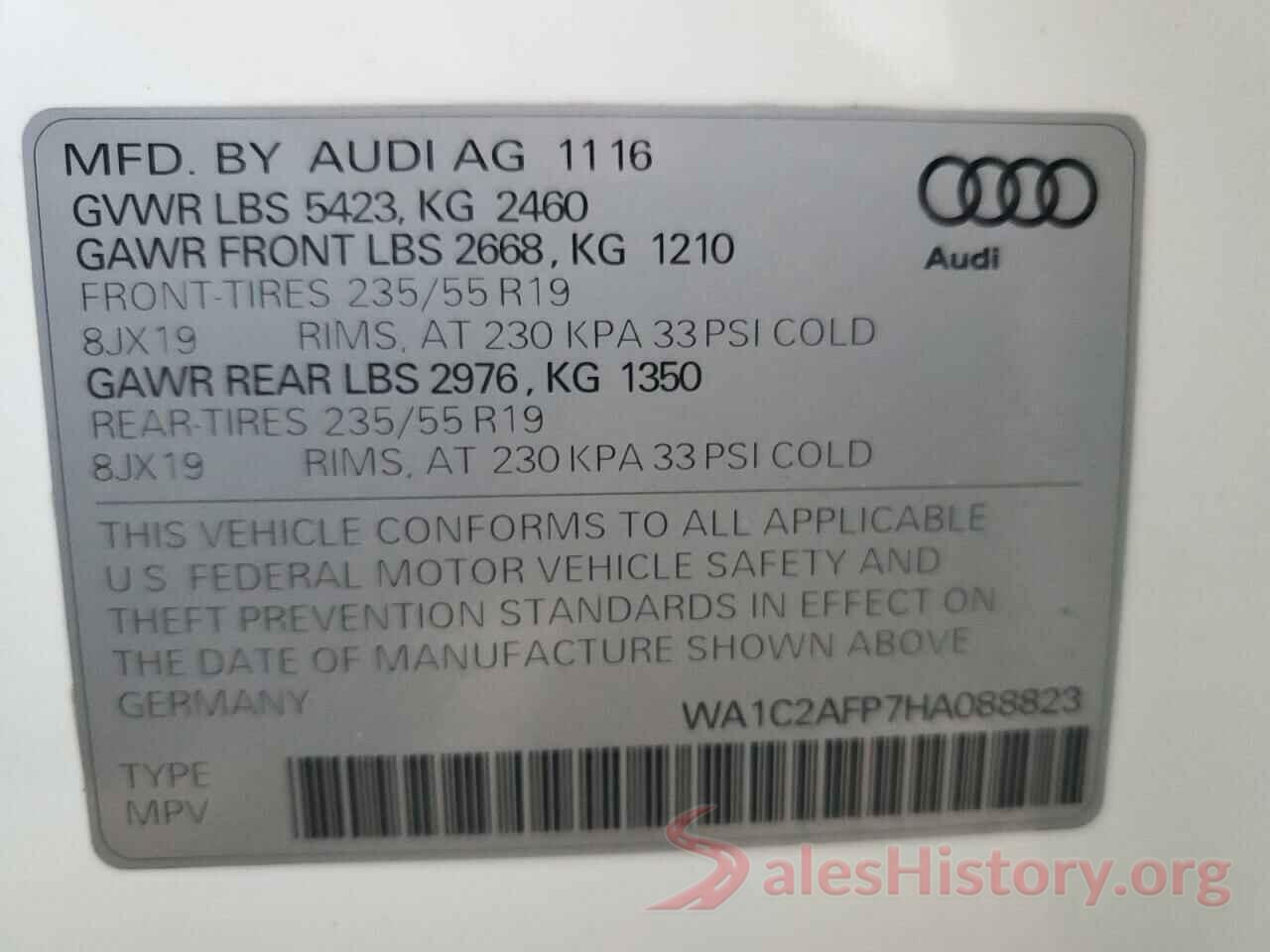 WA1C2AFP7HA088823 2017 AUDI Q5