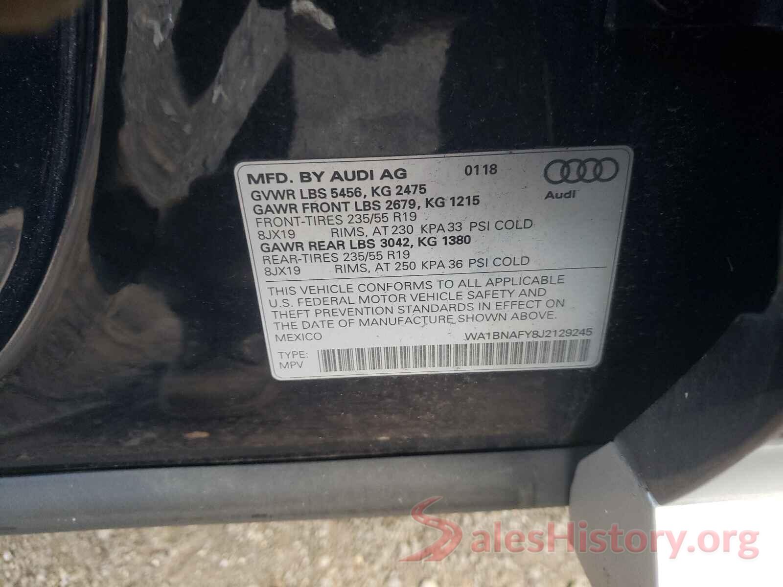 WA1BNAFY8J2129245 2018 AUDI Q5