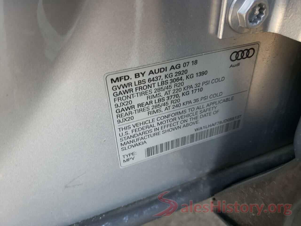 WA1LHAF78JD055137 2018 AUDI Q7