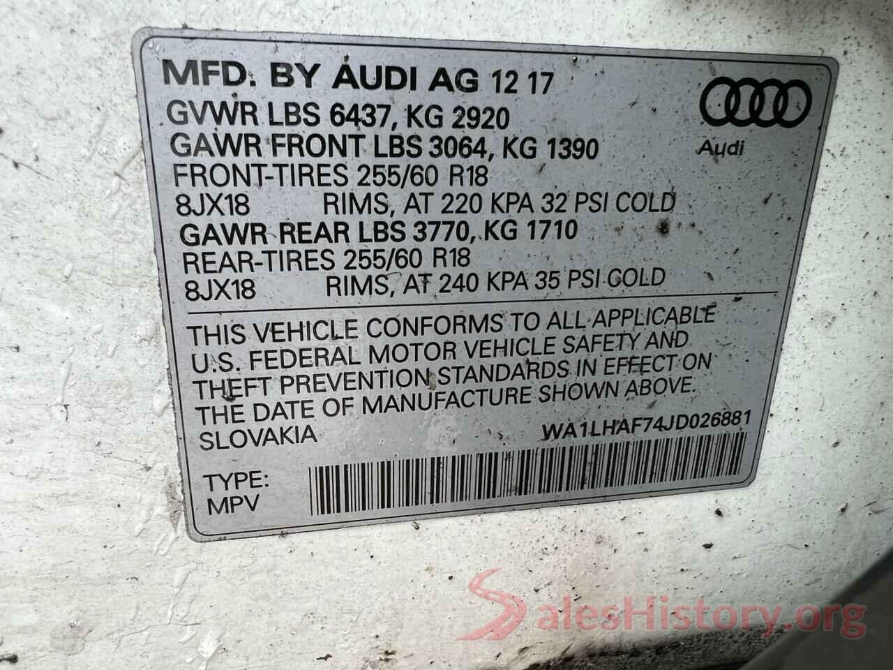 WA1LHAF74JD026881 2018 AUDI Q7