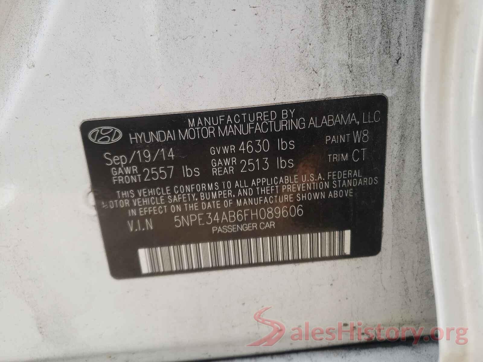 5NPE34AB6FH089606 2015 HYUNDAI SONATA