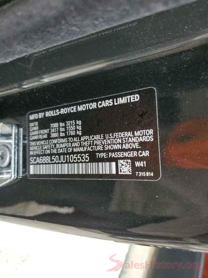 SCA688L50JU105535 2018 ROLLS-ROYCE ALL MODELS